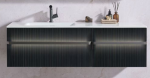Black painted multi-layer drawer fronts with carvings