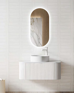 Matte white painted multi-layer drawer fronts with engraving